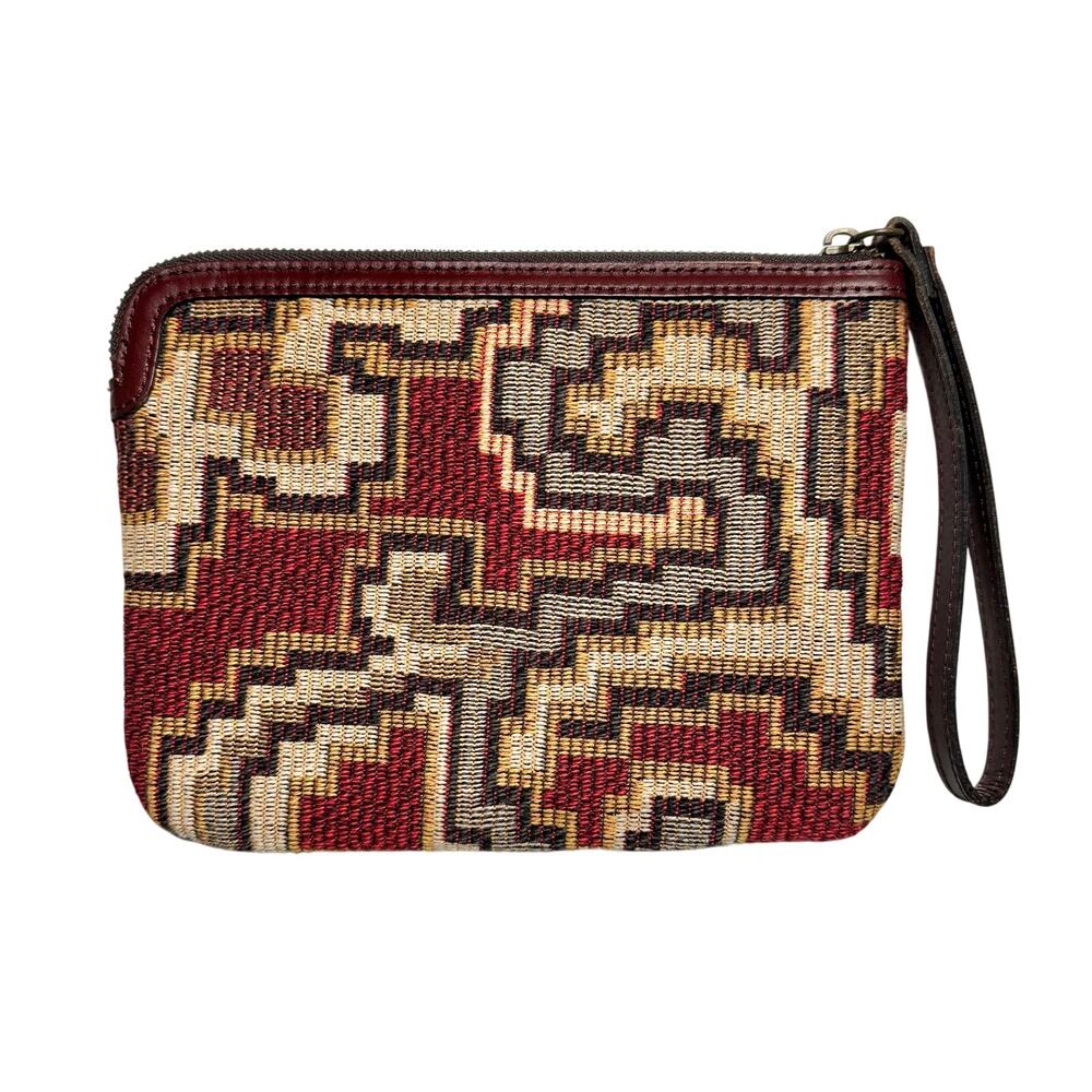 Patricia Nash | Women | Cassini Red Leather Trim Peruvian Tapestry Wristlet - Picture 2 of 9